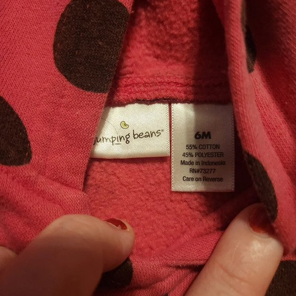 Jumping Beans 6 Months Pink Polka Dot Hoodie - Picture 3 of 6